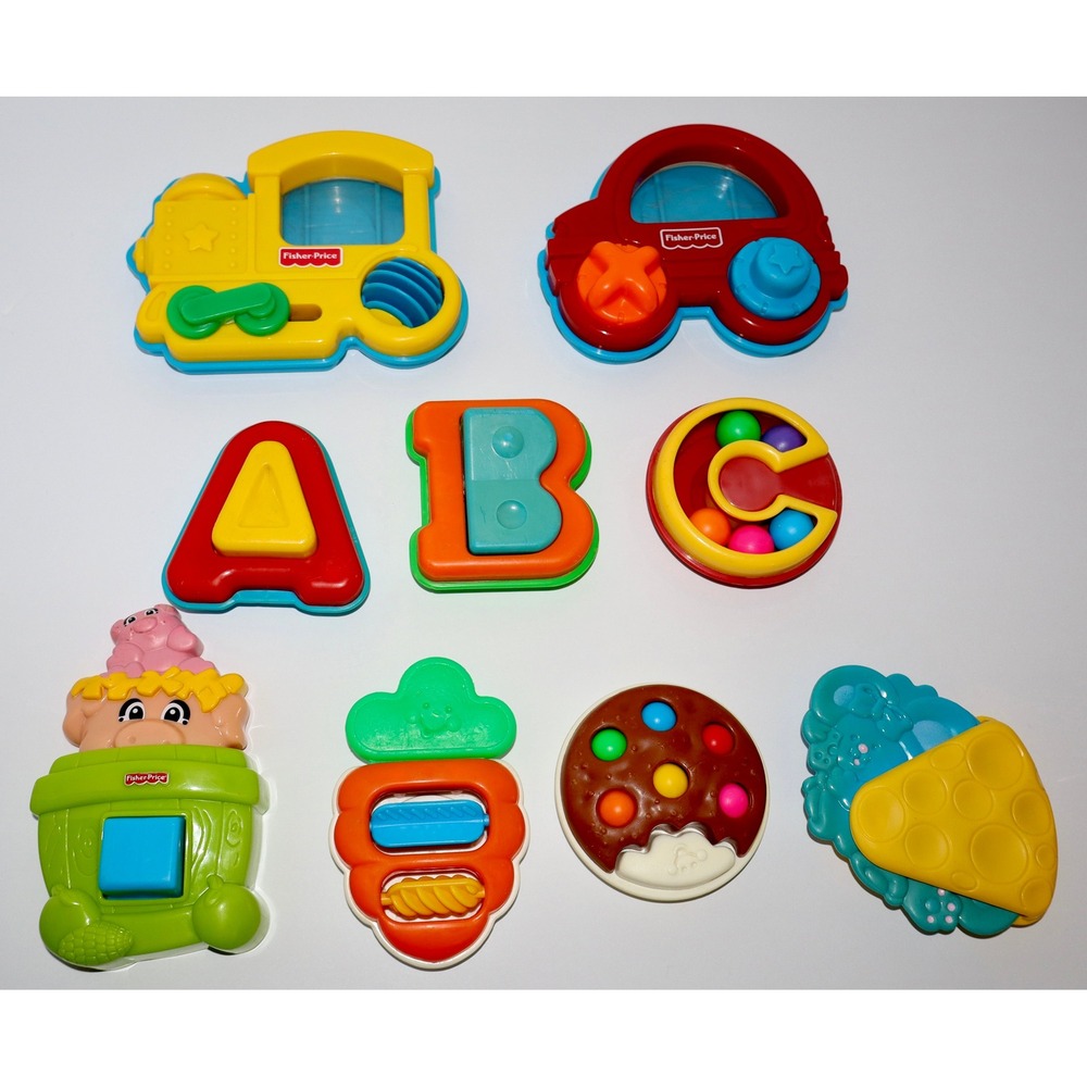 Fisher Price Fridge Magnets Activity Toys Lot Train Car ABC Pig Cookie 9 pc
